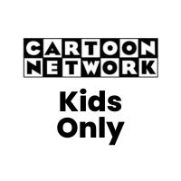 Cartoon Network logo on a white background with the words kids only added underneath the logo