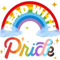 Rainbow with text "Read with Pride" underneath