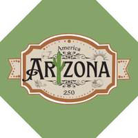 Green octagon background with Arizona America 250 logo on front