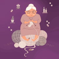Woman knitting