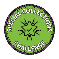 Green badge with graphic of a star. Text: Special Collections Challenge