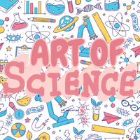 Scientific tools in background with "The Art of Science" in bold letters.
