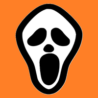 line drawing of the ghost face mask