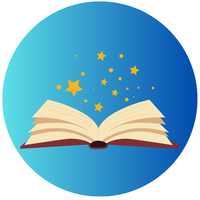 open book with yellow stars coming out of it