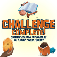 white background with yellow highlights, orange text that reads challenge complete
