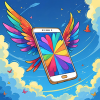 Smart phone with colorful wings
