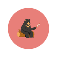 Adult Reading Adventure- Bear sitting on log